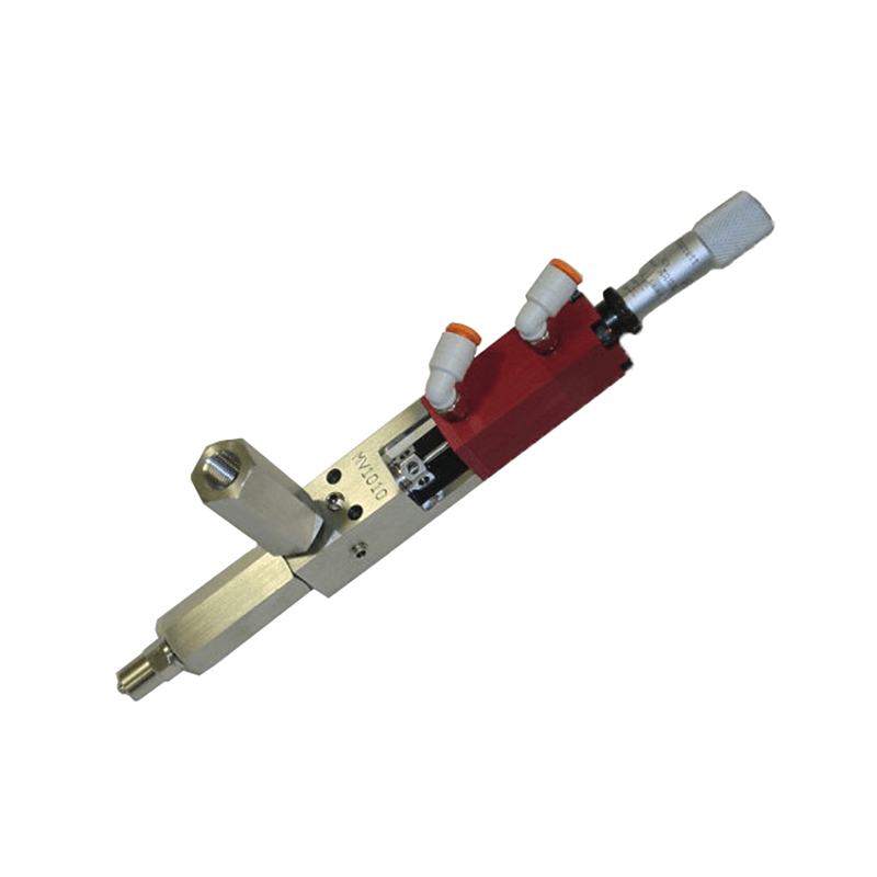 MV250-LL Positive Displacement Dispense Valve with Luer Lock Style Outlet product shot on white background